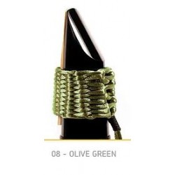 LIGATURE BAMBU AC08 POUR CLARINETTE SIB EN FIBRE SYNTHETIQUE couleur vert olive