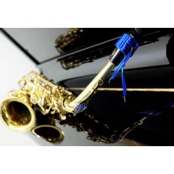 LIGATURE BAMBU AA05 POUR SAXOPHONE ALTO EN FIBRE SYNTHETIQUE bleu saphire