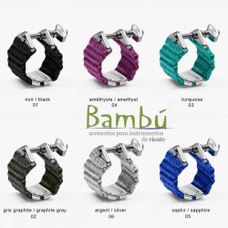 BAMBU NOVA NC02 LIGATURE CLARINETTE SIB FIBRE SYNTHETIQUE Gris Graphite adv