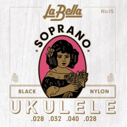JEU UKULELE SOPRANO BLACK NYLON LA BELLA LB15 adv