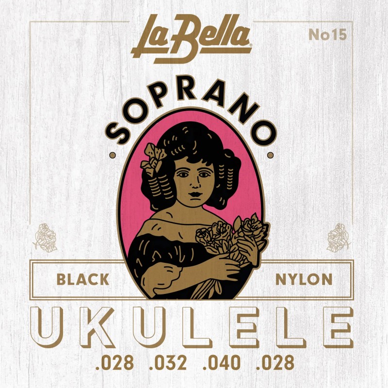 JEU UKULELE SOPRANO BLACK NYLON LA BELLA LB15 adv