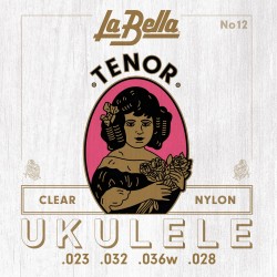 JEU UKULELE TENOR NYLON CLAIR LA BELLA LB12 adv