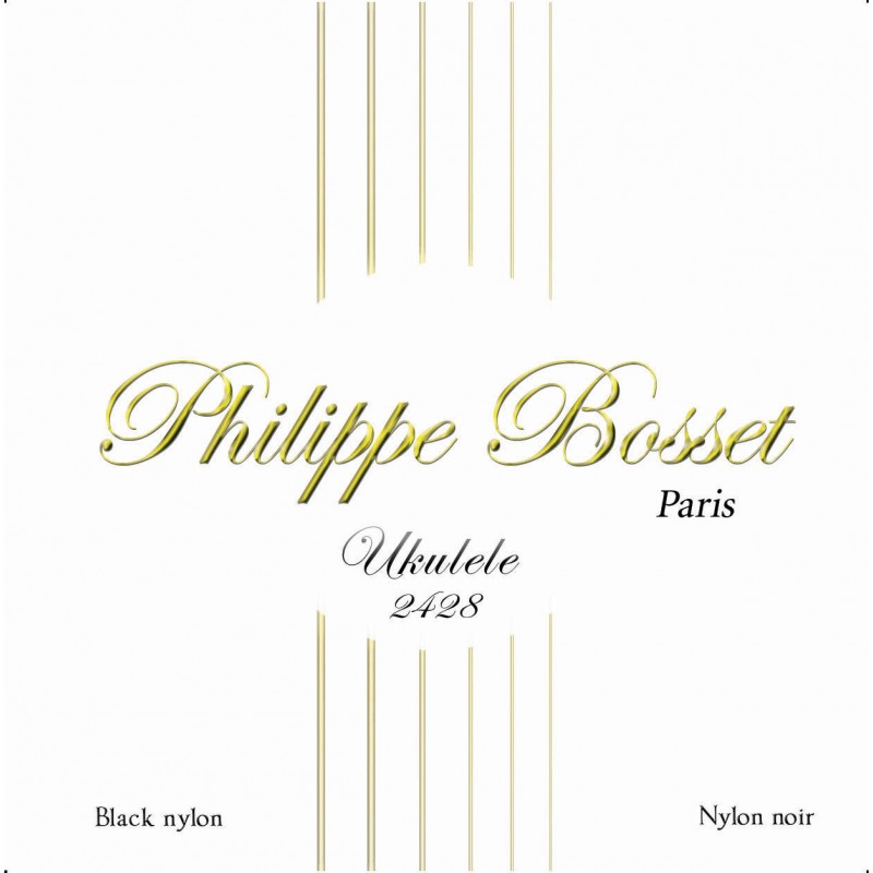 JEU P.BOSSET UKULELE NYLON NOIR 24-28 PBUKU2428 adv